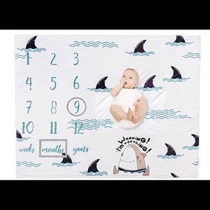Shark Mile Stone Blanket For Baby